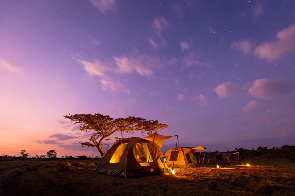 Spacious ensuite tents with private verandas, wake up to sunrise and sounds of the savannah.