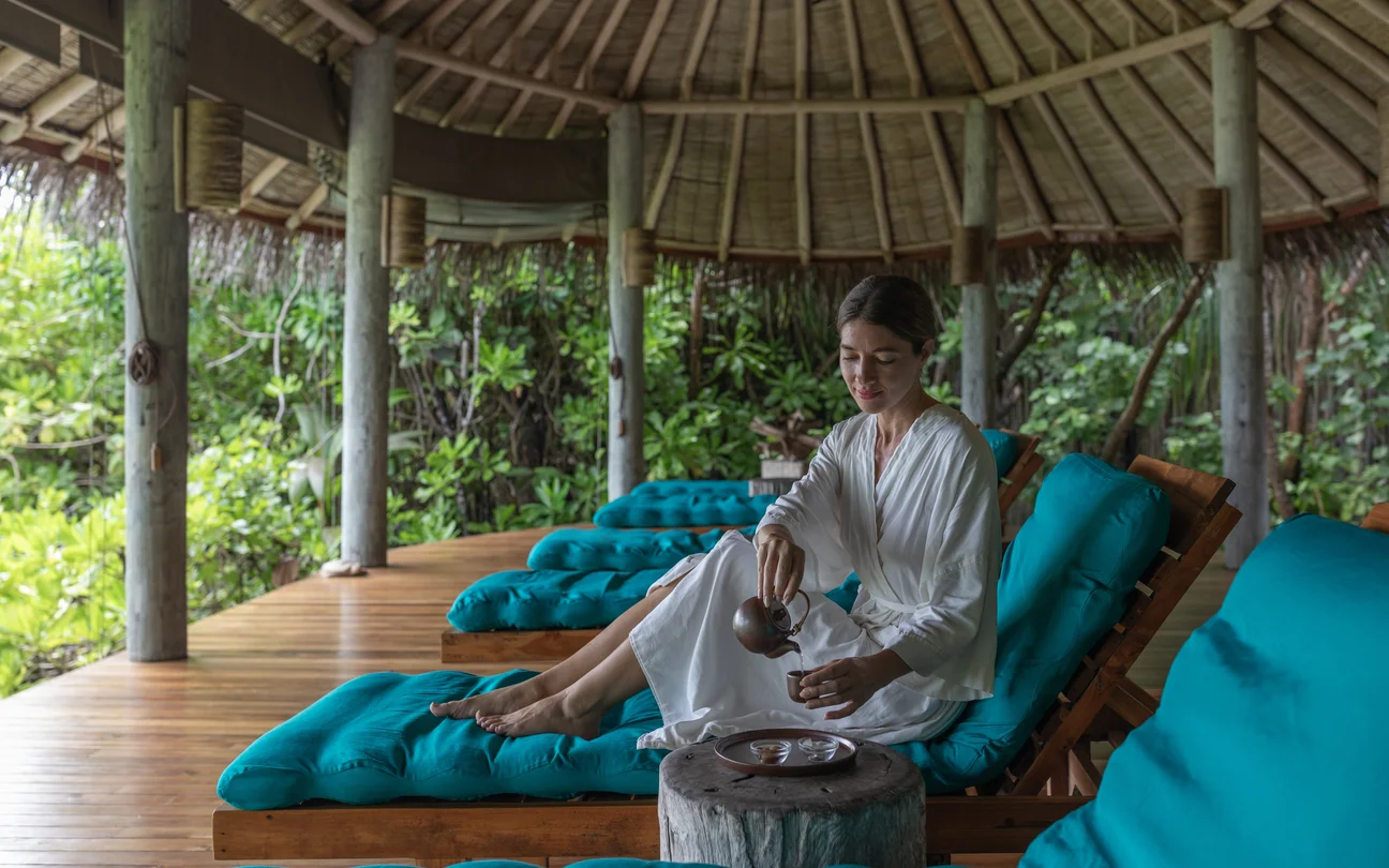 Award-winning overwater spa with holistic therapies, yoga pavilion, and signature Six Senses treatments.