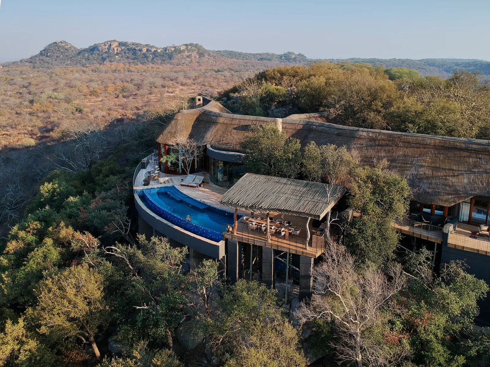 Relax and play in your own infinity pool overlooking the waterhole and reserve.