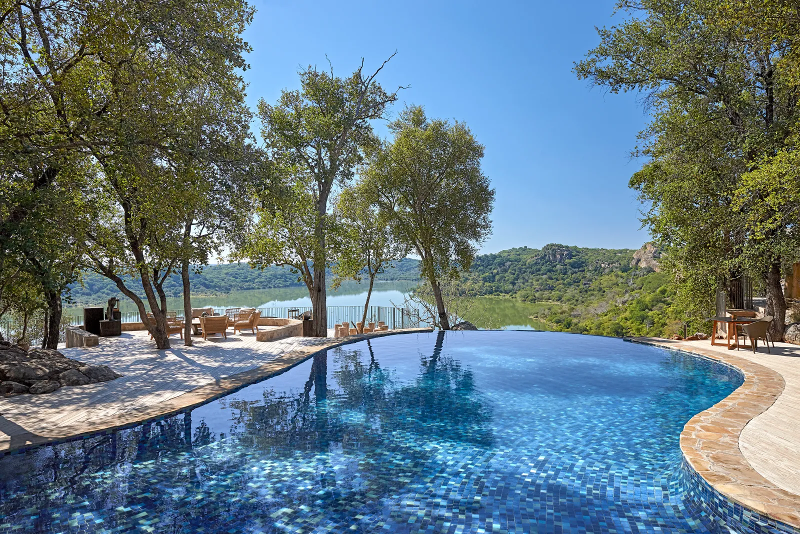 Every suite and villa features its own private plunge pool with views over the Malilangwe landscape.