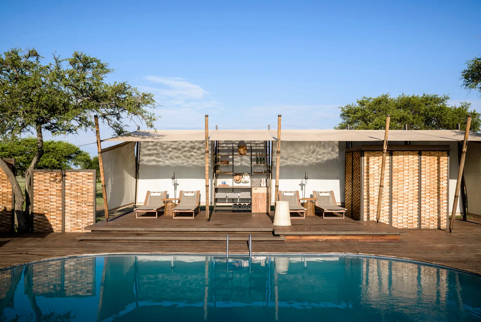 Cool off in the camp pool and enjoy spa treatments inspired by the plains.