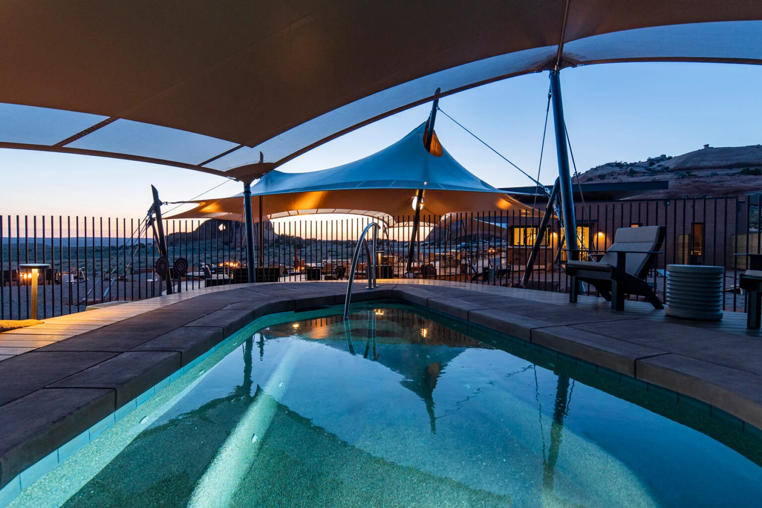 Relax after a day of exploration in heated swimming pools and hot tubs surrounded by spectacular red rock scenery.