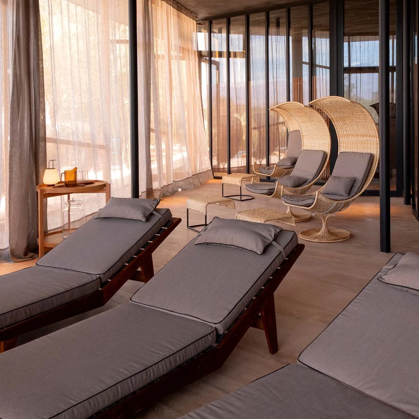 Relax with restorative treatments, hydrotherapy facilities and peaceful outdoor spaces inspired by the stillness of the Atacama.