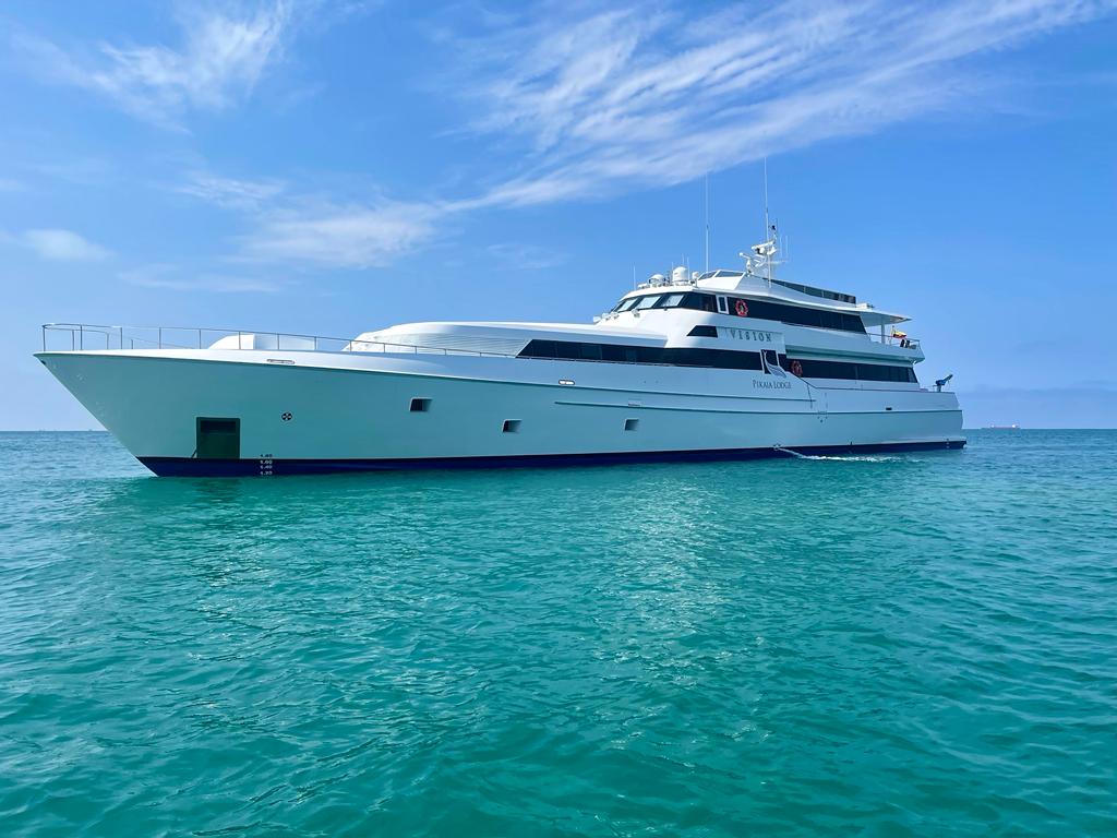 Pikaia's identifies its private yacht as a central component of its exploration offering.