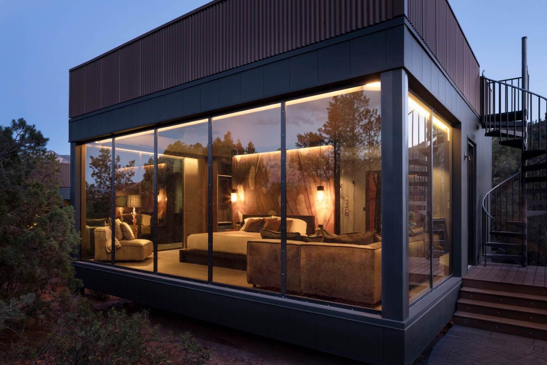Standalone accommodations immersed within nature.

