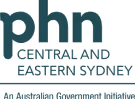 PHN Central and Eastern Sydney logo with stylized letters and tagline.