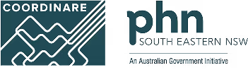 Logos of Coordinare and PHN South Eastern NSW, regional health organisations.