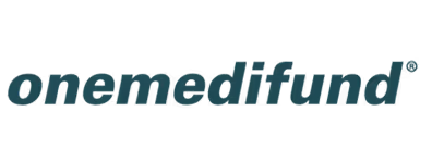 Onemedifund brand logo text.