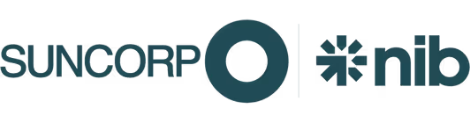 Suncorp and nib logos side by side.