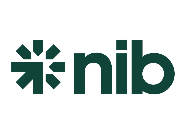 nib company logo in dark green