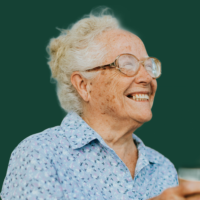 Smiling elderly woman. Clean Slate Clinic client.
