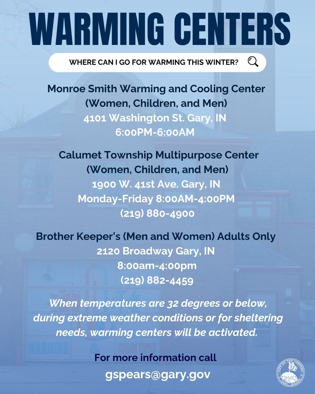 Warming and Cooling Centers