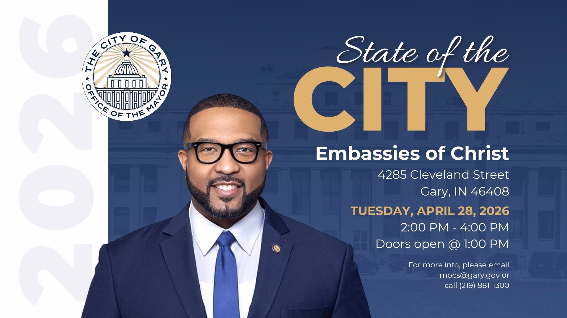 State of the City 2026 on Tuesday, April 28th from 2pm - 4pm