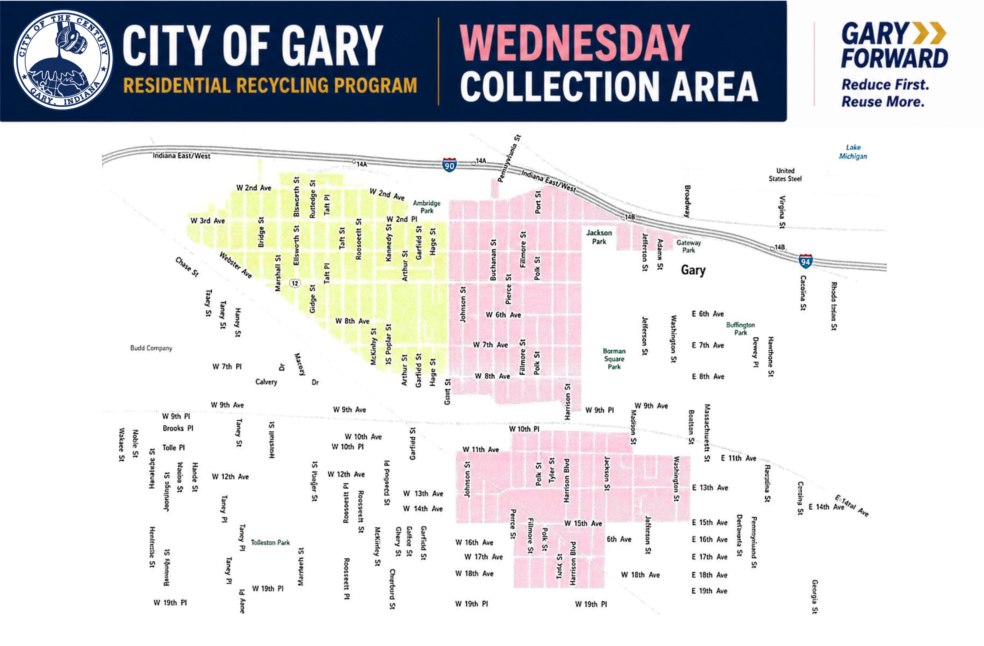 wednesday collecation area map