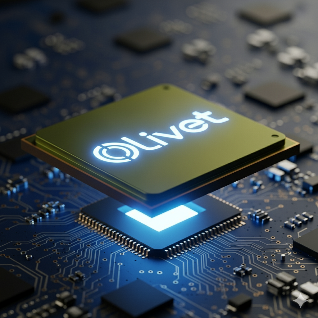 The glowing chip stock image