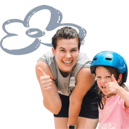 Camp participants thumbs up