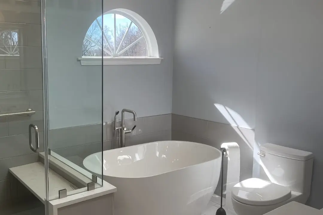 a gray bathroom 