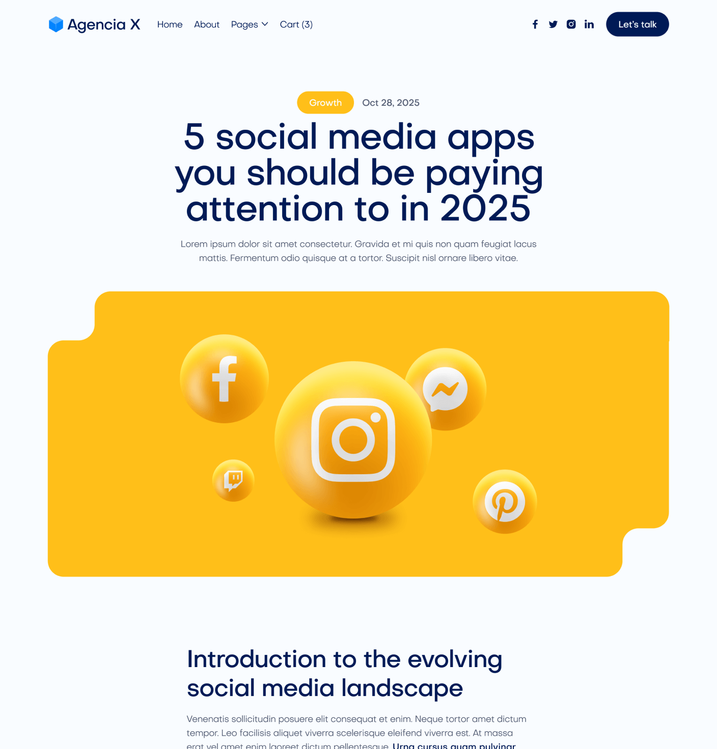 Agencia X - Blog Post Main Page Marketing Agency Webflow Template