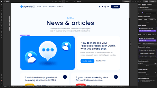 Agencia X - Webflow Template And UI Kit CMS Content