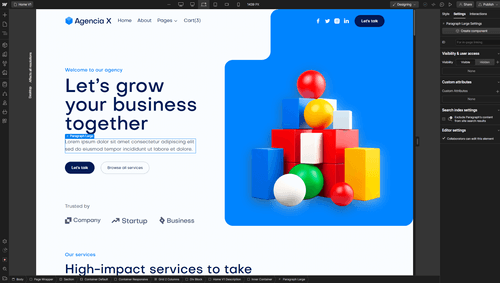 Agencia X - Webflow Template And UI Kit Static Content