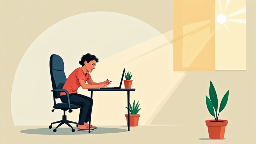 Un grupo de compañeros de trabajo relajándose y conversando durante su tiempo de descanso.