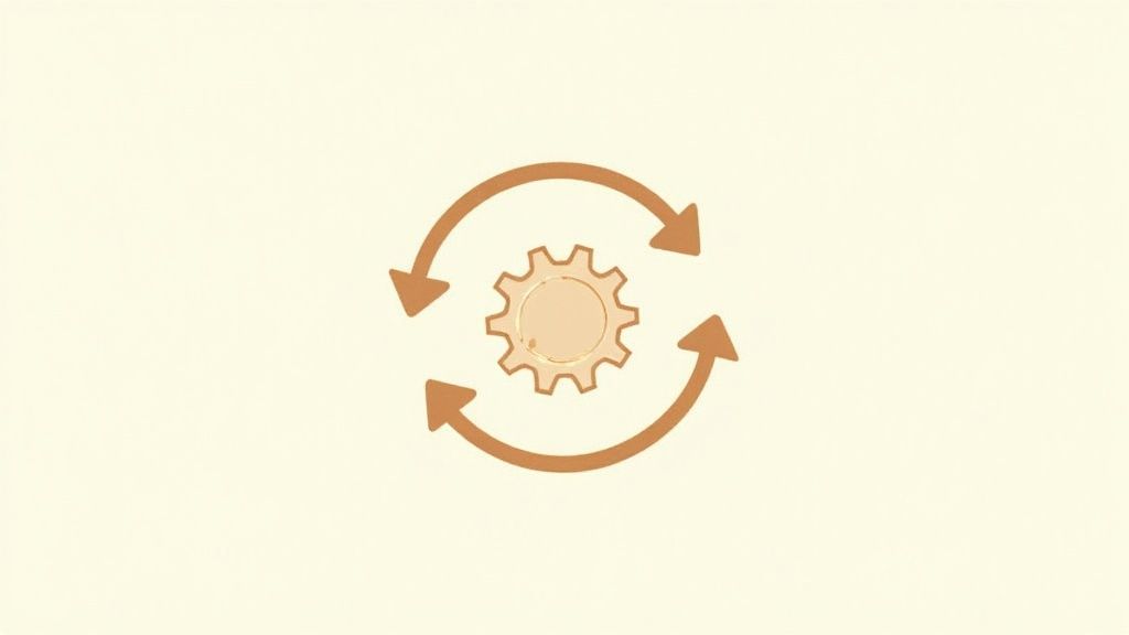 Un barista souriant tend une tasse de café à un client dans un café moderne et lumineux.