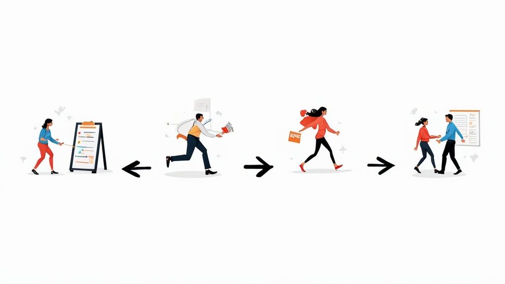 Una persona analizando datos en una pizarra de cristal para ilustrar la planificación de recursos humanos
