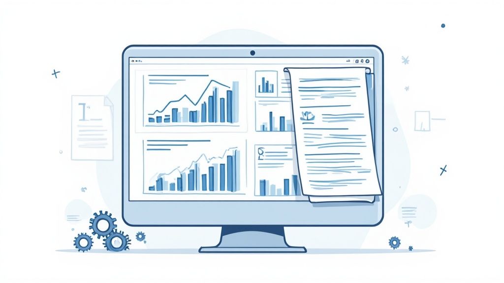 Panel de control con varios gráficos y métricas
