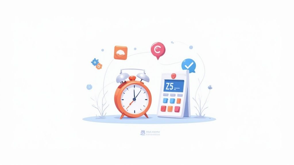 Personas gestionando horarios en una tableta