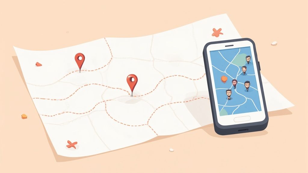 Illustration d'un tableau de bord de logiciel de planification du personnel sur un ordinateur portable.