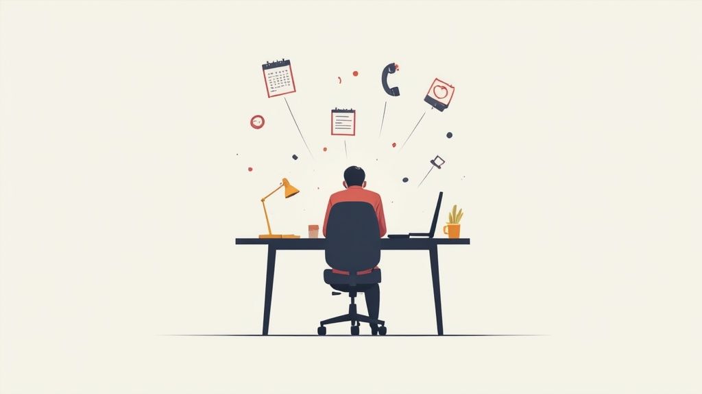 Un manager stressé travaillant sur la planification de son équipe.