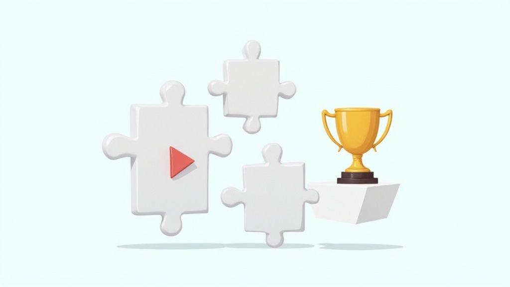 Une personne suivant une formation interactive sur une tablette.