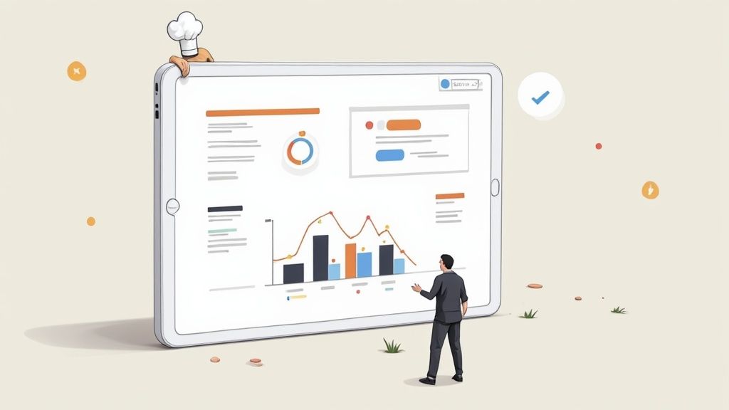 Un gráfico de datos en una pantalla de ordenador que muestra la optimización del negocio