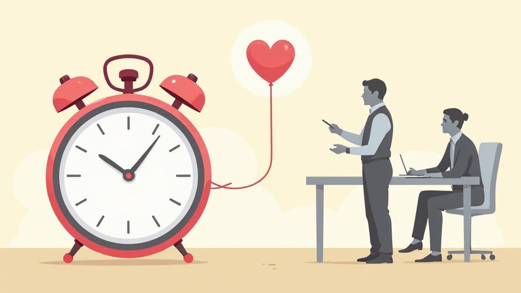 Personne regardant une horloge dans un bureau