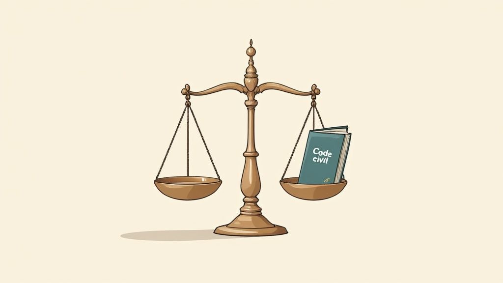 Deux professionnels discutant devant un document légal ouvert sur un ordinateur portable.