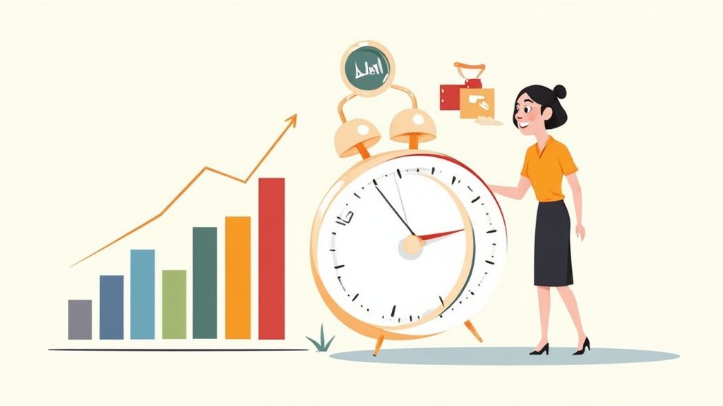 Un graphique montrant une courbe de croissance symbolisant le retour sur investissement positif
