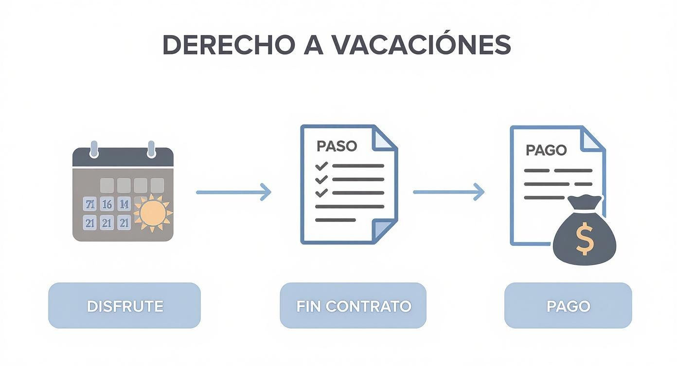 Infographic about como se pagan las vacaciones no disfrutadas