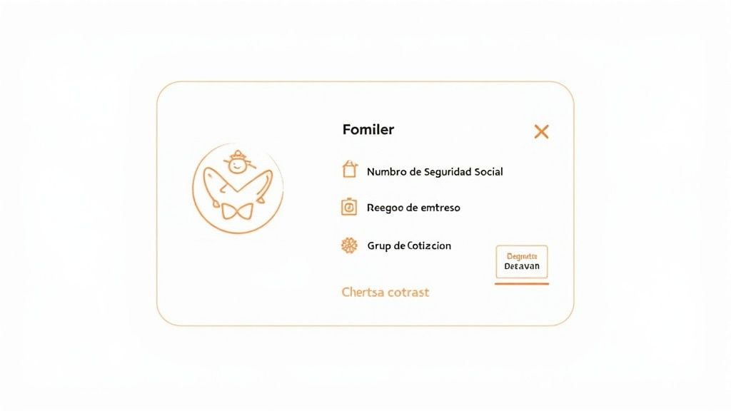 Una lupa enfocando la sección de datos personales de una nómina