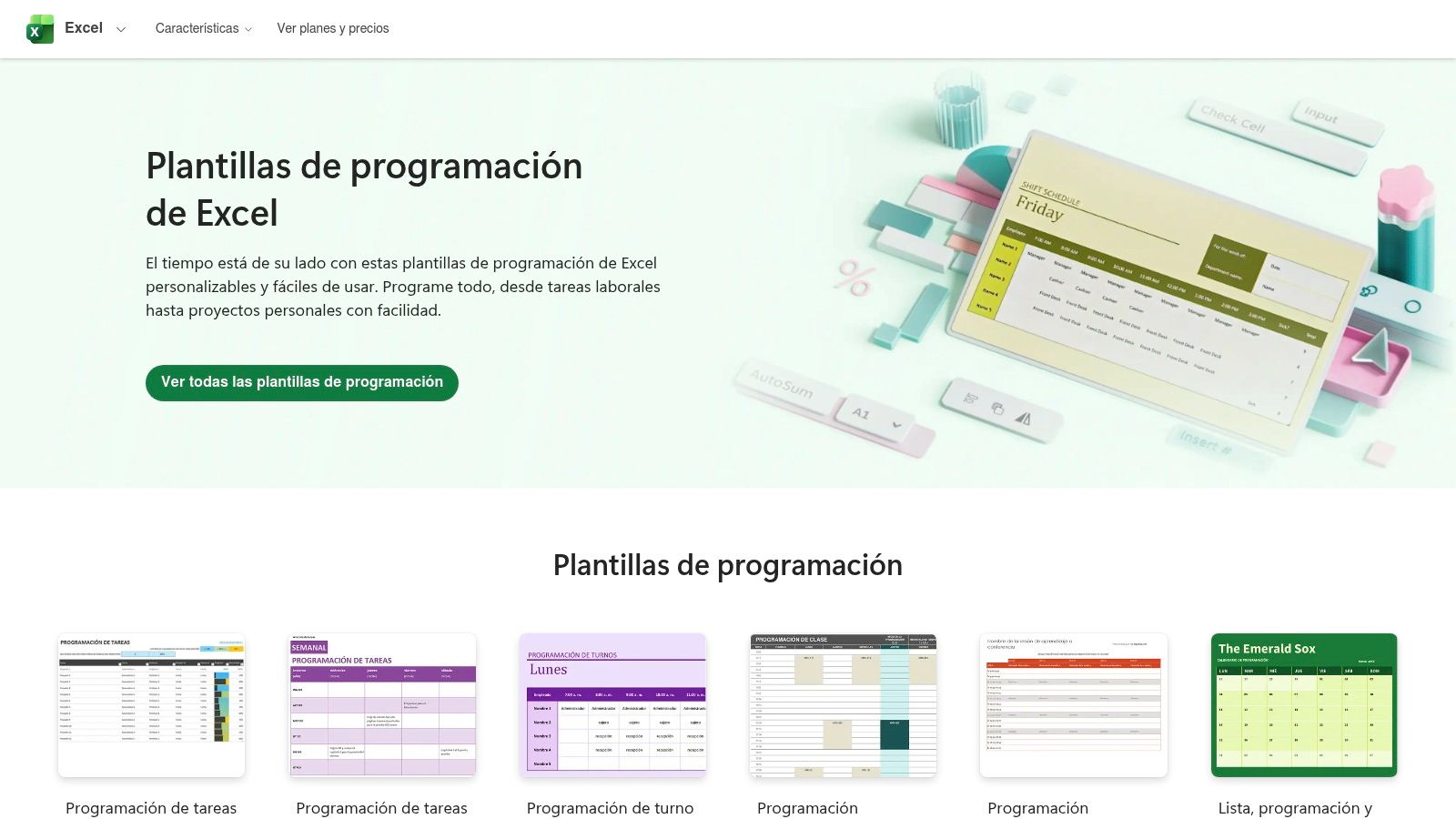 Microsoft Create (Galería de plantillas de horarios)