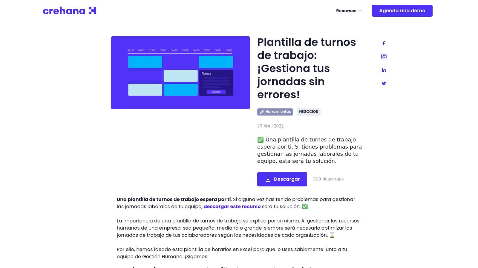 11. Crehana: Plantilla didáctica para pymes y equipos pequeños