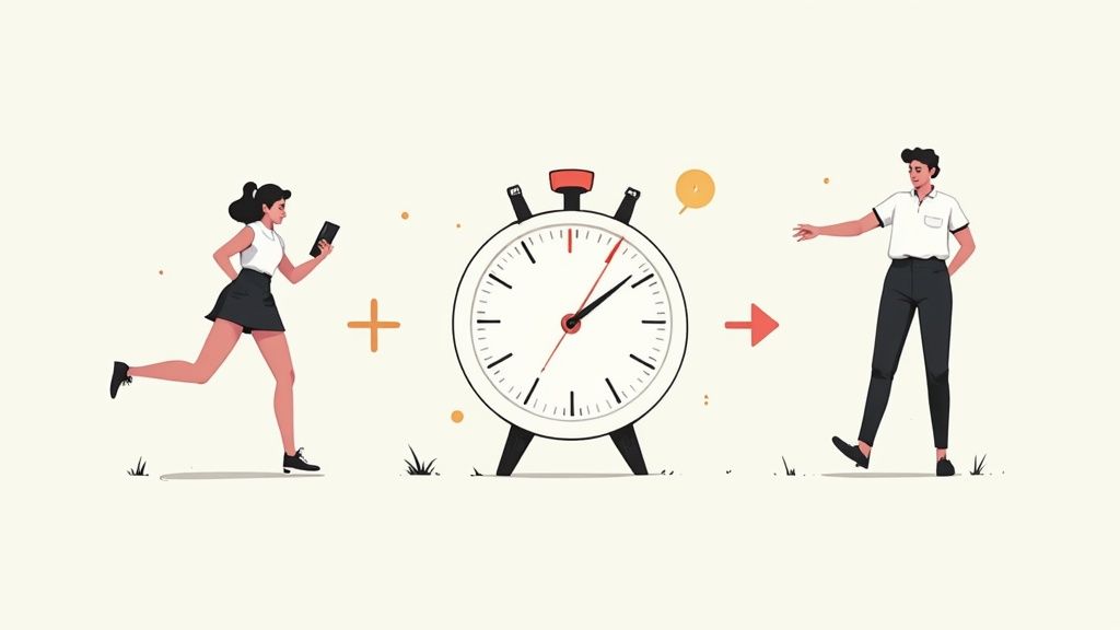 Gerente de RRHH revisando el cumplimiento de la ley de control horario en un portátil