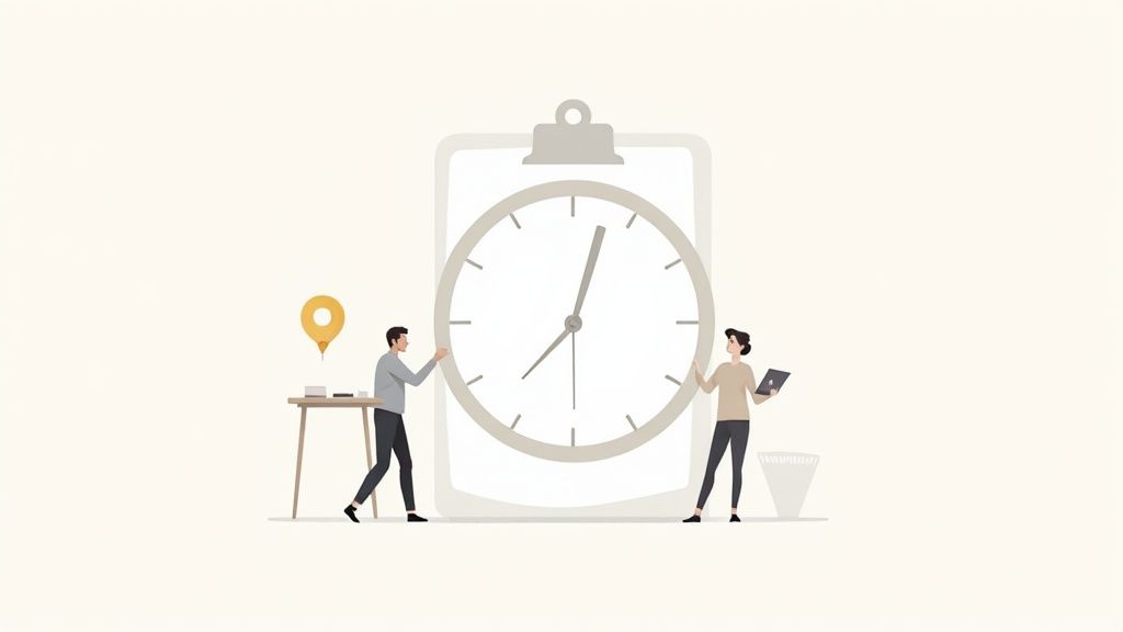 Un responsable de RRHH revisando la planificación de turnos en una tablet.