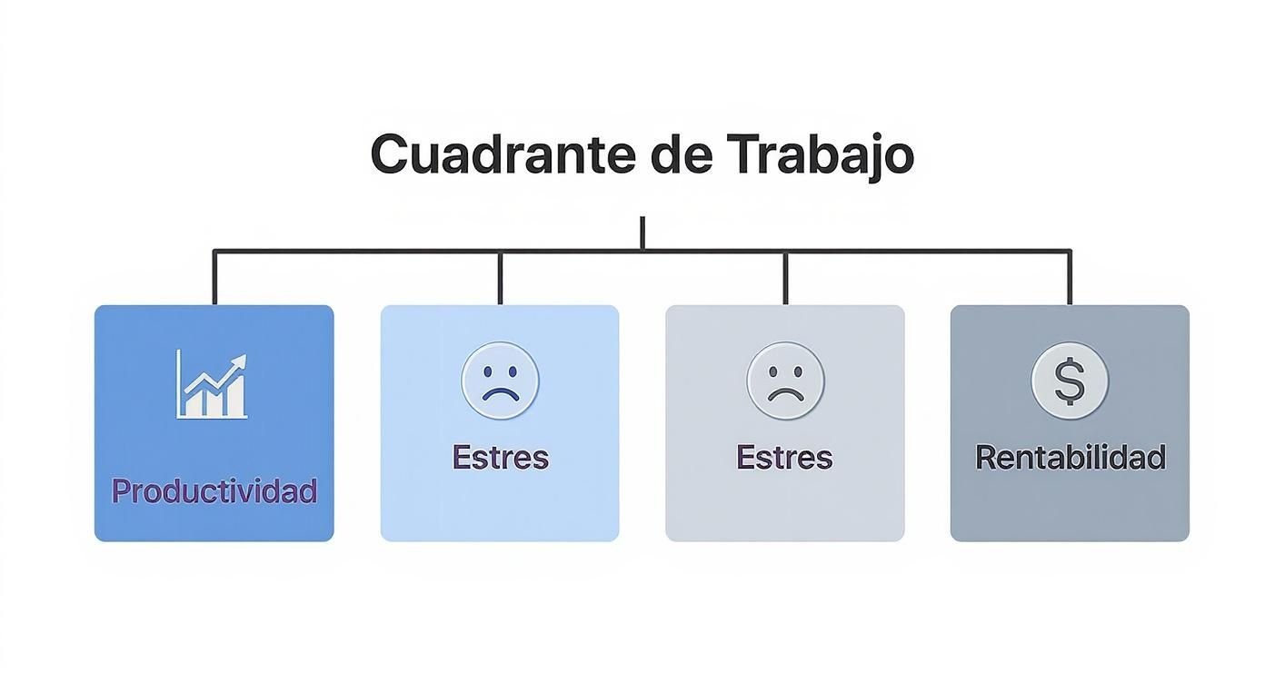 Infographic about cuadrante de trabajo