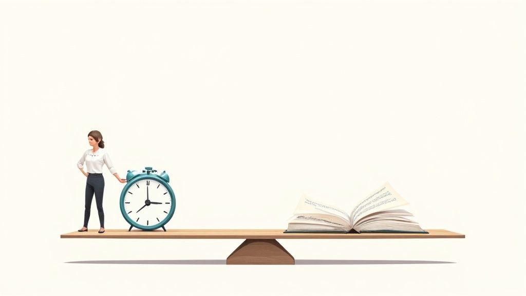 Un document juridique et une horloge symbolisant le cadre légal de la badgeuse horaire.