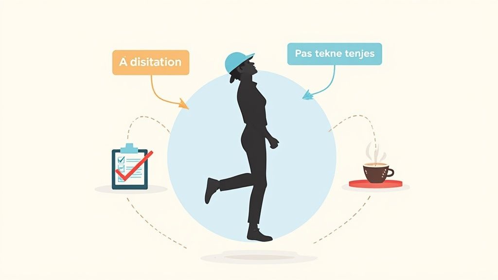 Un employé dans un entrepôt vérifiant son horaire sur une tablette