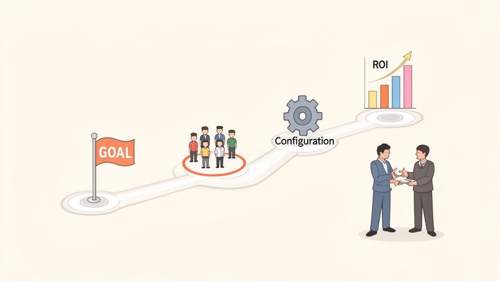 Une entreprise atteint ses objectifs et optimise son ROI par la configuration, le travail d'équipe et la collaboration.