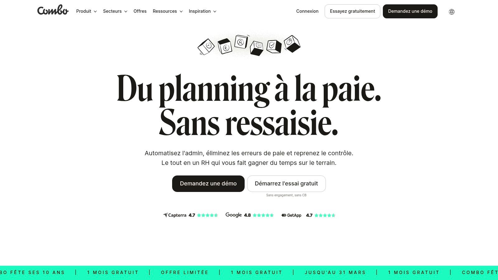 Un manager utilisant le logiciel RH Combo sur un ordinateur portable