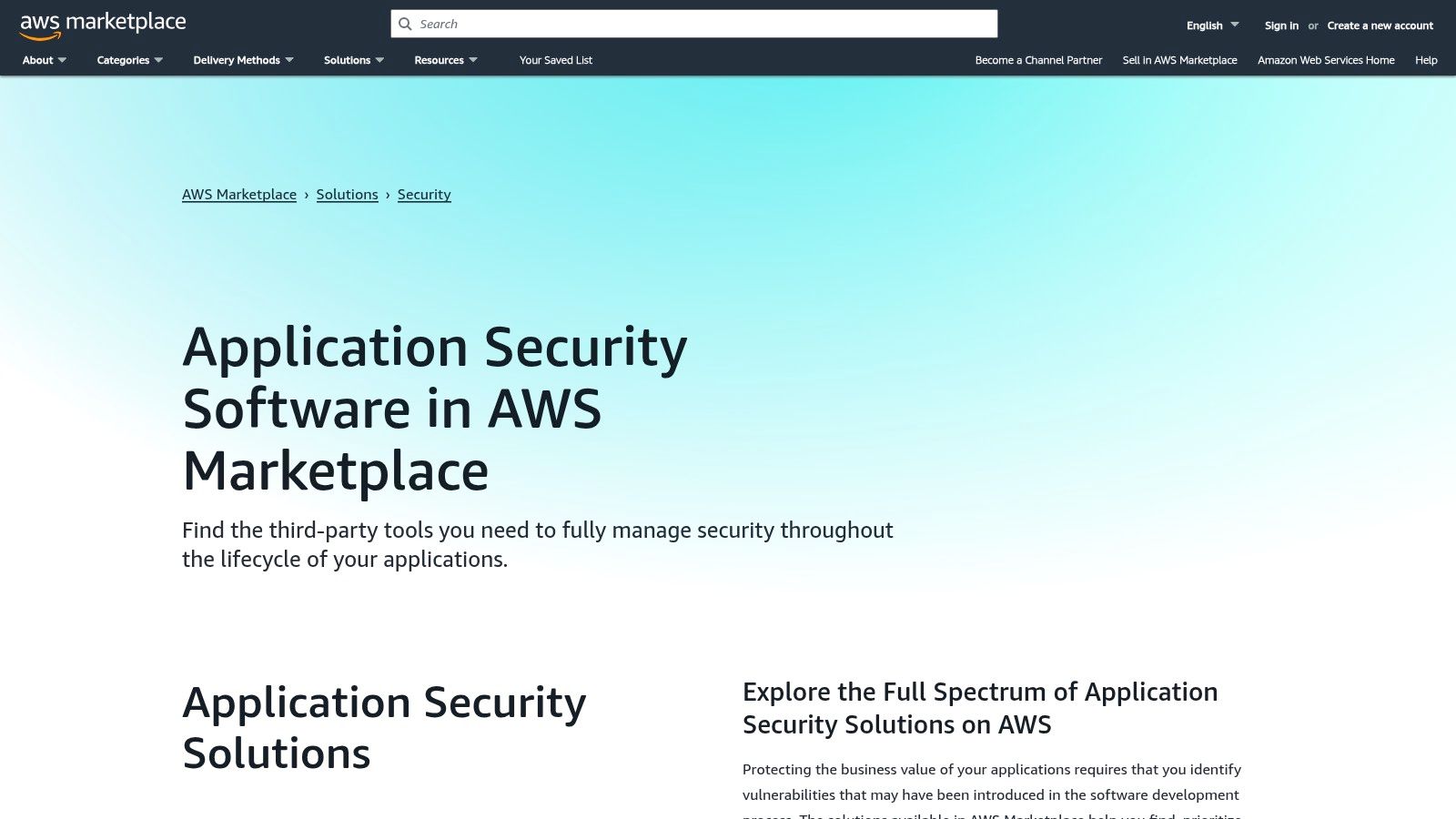 AWS Marketplace – Application Security Category
