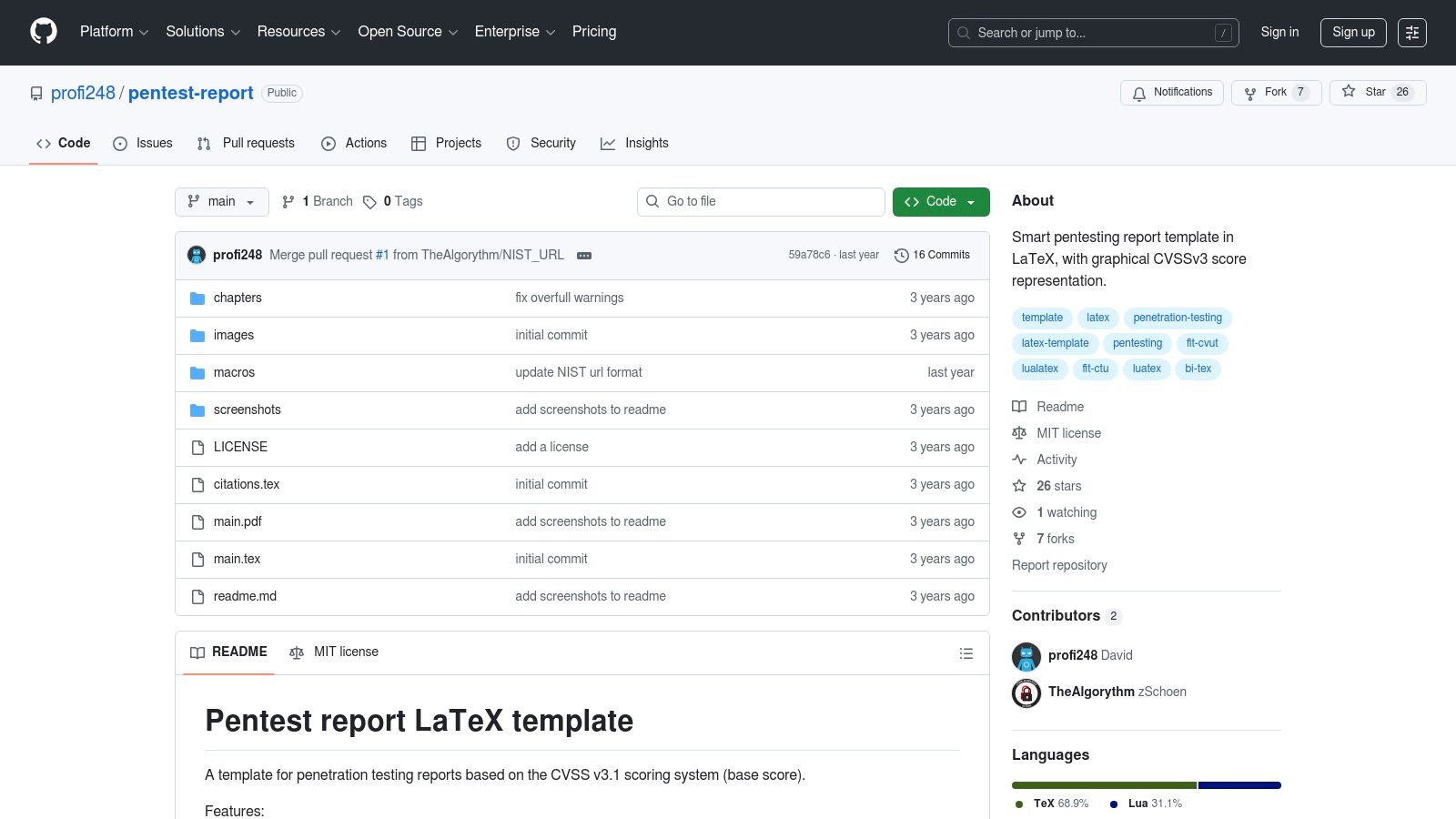 Standalone LaTeX/DOCX Pentest Report Templates on GitHub