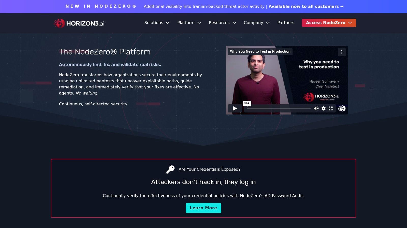Horizon3.ai - NodeZero (Autonomous Pentesting)